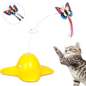 Jouet rotatif électrique papillon pour chat